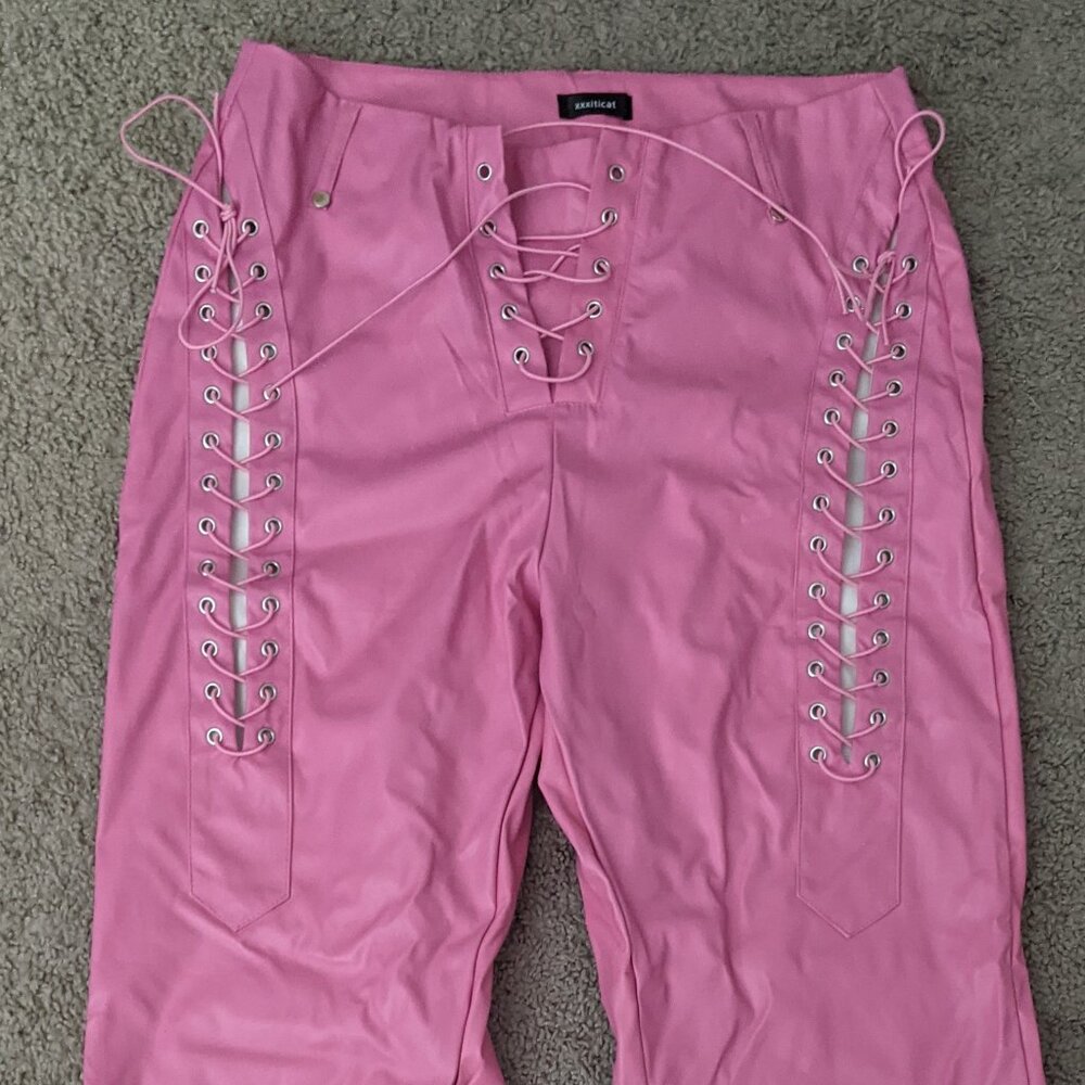 Lace Up Leather Pants